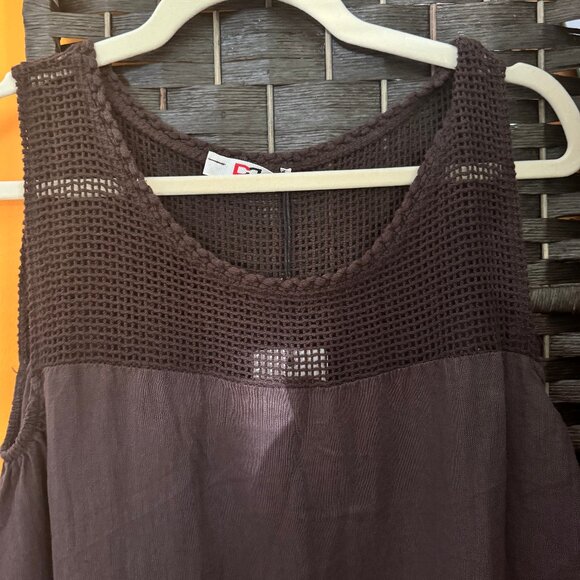 WOMEN LINEN BROWN DRESS - Picture 3 of 4